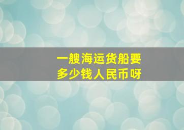 一艘海运货船要多少钱人民币呀