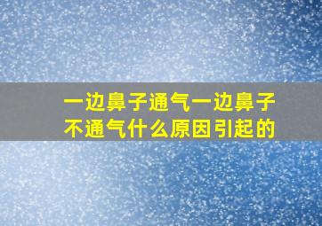 一边鼻子通气一边鼻子不通气什么原因引起的