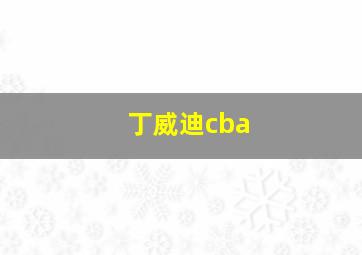 丁威迪cba