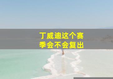 丁威迪这个赛季会不会复出