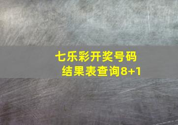 七乐彩开奖号码结果表查询8+1