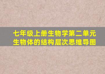 七年级上册生物学第二单元生物体的结构层次思维导图