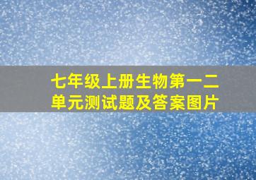 七年级上册生物第一二单元测试题及答案图片