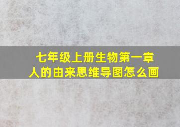 七年级上册生物第一章人的由来思维导图怎么画