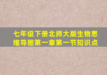 七年级下册北师大版生物思维导图第一章第一节知识点