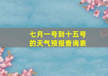 七月一号到十五号的天气预报查询表