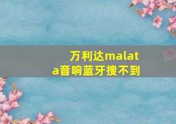 万利达malata音响蓝牙搜不到