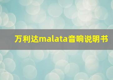 万利达malata音响说明书