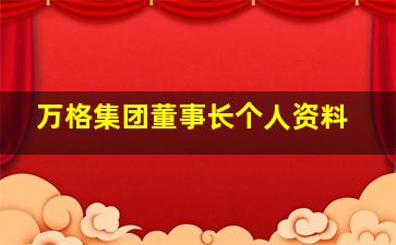 万格集团董事长个人资料