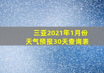 三亚2021年1月份天气预报30天查询表