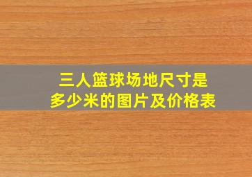 三人篮球场地尺寸是多少米的图片及价格表