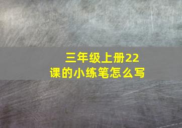 三年级上册22课的小练笔怎么写