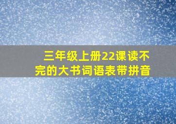 三年级上册22课读不完的大书词语表带拼音