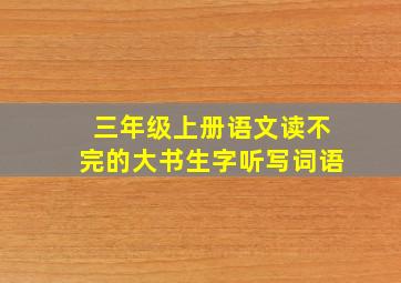 三年级上册语文读不完的大书生字听写词语