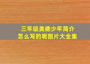 三年级美德少年简介怎么写的呢图片大全集