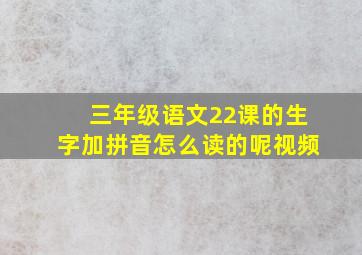 三年级语文22课的生字加拼音怎么读的呢视频