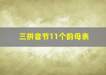 三拼音节11个韵母表