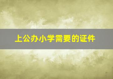 上公办小学需要的证件