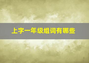 上字一年级组词有哪些