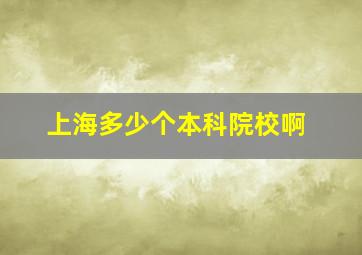 上海多少个本科院校啊