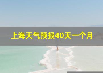 上海天气预报40天一个月