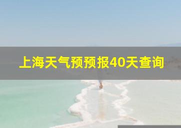 上海天气预预报40天查询