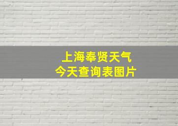 上海奉贤天气今天查询表图片