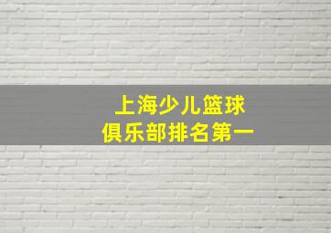 上海少儿篮球俱乐部排名第一