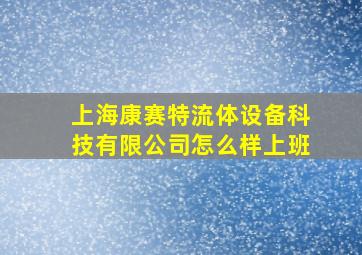 上海康赛特流体设备科技有限公司怎么样上班