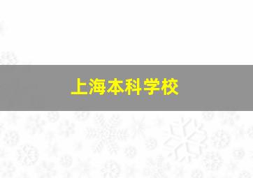 上海本科学校