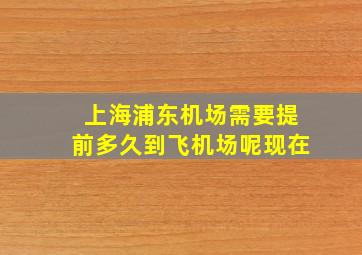 上海浦东机场需要提前多久到飞机场呢现在