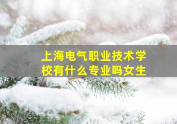 上海电气职业技术学校有什么专业吗女生