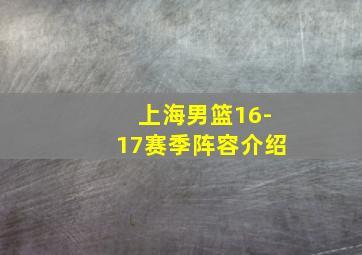 上海男篮16-17赛季阵容介绍