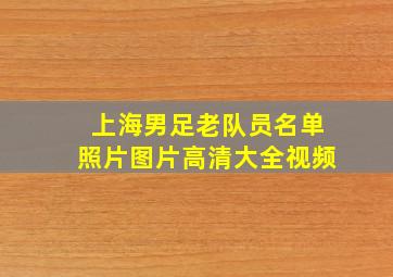 上海男足老队员名单照片图片高清大全视频