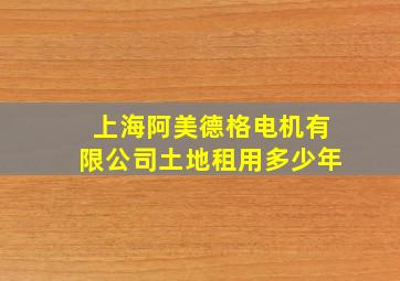 上海阿美德格电机有限公司土地租用多少年