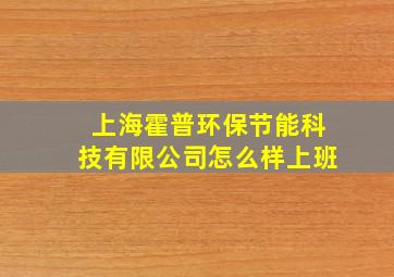 上海霍普环保节能科技有限公司怎么样上班