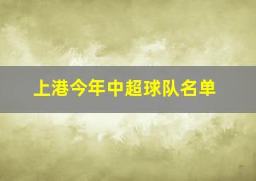 上港今年中超球队名单