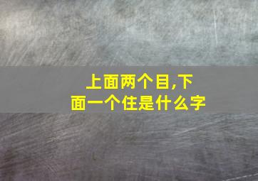 上面两个目,下面一个住是什么字