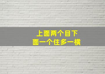 上面两个目下面一个住多一横