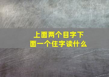 上面两个目字下面一个住字读什么