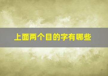 上面两个目的字有哪些