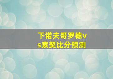 下诺夫哥罗德vs索契比分预测