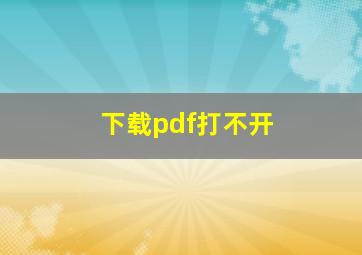 下载pdf打不开