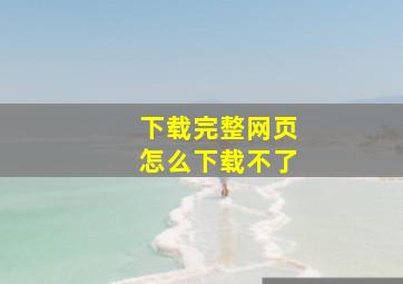 下载完整网页怎么下载不了