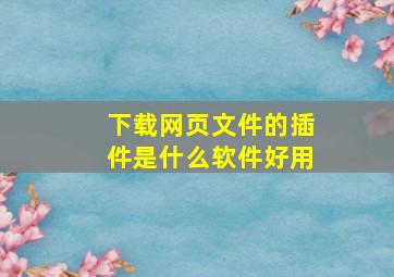 下载网页文件的插件是什么软件好用