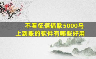 不看征信借款5000马上到账的软件有哪些好用