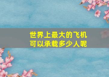 世界上最大的飞机可以承载多少人呢