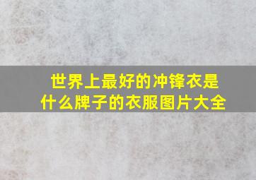 世界上最好的冲锋衣是什么牌子的衣服图片大全