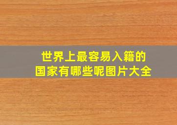 世界上最容易入籍的国家有哪些呢图片大全