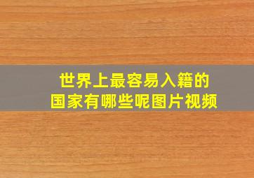 世界上最容易入籍的国家有哪些呢图片视频